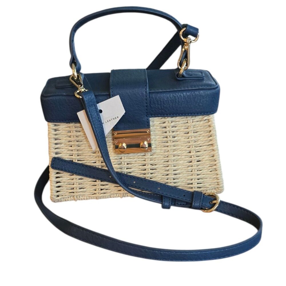 LC Lauren Conrad Wicker Top Handle Shoulder Crossbody Bag NWT - Picture 2 of 6